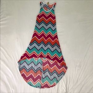Chevron High Low Dress